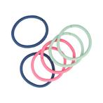 Haarelastieken 0,4 cm – 6 Stuks – Pastel Roze, Groen & Blauw, Nieuw