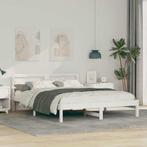 vidaXL Bedframe met hoofdeinde Wit 150 x 200 cm Massief, Huis en Inrichting, Slaapkamer | Bedden, Verzenden, Nieuw, Wit, Hout