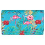 Dames Rits Portemonnee - Turquoise/Blauw - Flamingo met Trop, Ophalen of Verzenden, Nieuw, Blauw