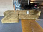 Hoekbank Opal 2 delig luxe stof velvet mos groen mega sofa, Ophalen, 125 tot 150 cm, Hoekbank, Stof