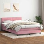 vidaXL Boxspring met matras fluweel roze 160x220 cm, Verzenden, Nieuw, Stof