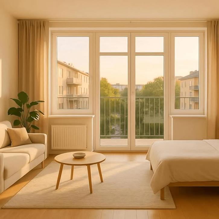 Zelfstandige studio met balkon en all-in prijs, Huizen en Kamers, Kamers te huur, Overige regio's