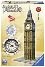 3D Puzzel - Big Ben met Klok (216 stukjes) | Ravensburger -, Hobby en Vrije tijd, Denksport en Puzzels, Nieuw, Verzenden