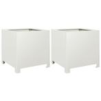 Plantenbakken 2 st 40x40x40 cm staal wit (Overige), Verzenden, Nieuw