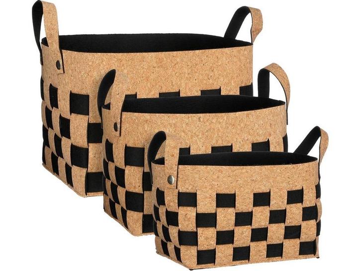 Mica Decorations Opbergmand - Set van 3 - L40 x B30 x H30 cm, Huis en Inrichting, Woonaccessoires | Schalen en Manden, Nieuw, Verzenden