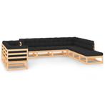 vidaXL 10-delige Loungeset met antracietkleurige kussens, Tuin en Terras, Tuinsets en Loungesets, Verzenden, Nieuw, Loungeset