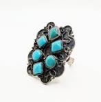 Zonder Minimumprijs - Ring Zilver Turquoise, Nieuw