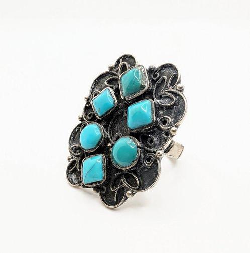 Zonder Minimumprijs - Ring Zilver Turquoise, Sieraden, Tassen en Uiterlijk, Ringen