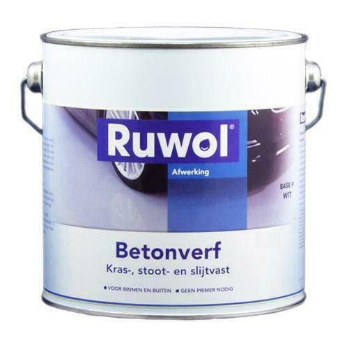 Ruwol Betonverf Oxyderood (RAL 3009) 2,5 liter, Doe-het-zelf en Verbouw, Verf, Beits en Lak, Nieuw, Verzenden