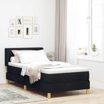 vidaXL Boxspring bed met matras Zwart en Wit en Zwart 80 x, Verzenden, Nieuw, Zwart, Stof