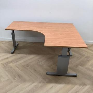 Tweedehands hoekbureau 180x160 cm, Donker beuken -  grijs beschikbaar voor biedingen