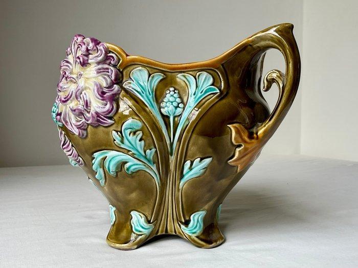 Faïencerie Onnaing France , Art Nouveau cache-pot /, Antiek en Kunst, Kunst | Designobjecten