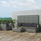 vidaXL 6-delige Loungeset met kussens poly rattan grijs, Tuin en Terras, 6 zitplaatsen, Nieuw, Loungeset, Verzenden