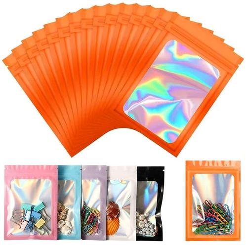 Fako Bijoux® - Oranje Holografische Folie Zip Lock Zakjes -, Diversen, Cadeauverpakkingen, Verzenden