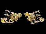 Pair of Antique Crystal & Brass Candelabra – Rococo Revival, Antiek en Kunst