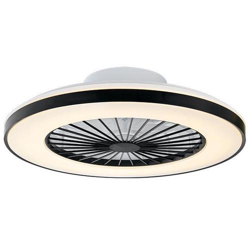 Plafondventilator wit met zwarte rand Ø60cm 55 watt CCT 15W, Huis en Inrichting, Lampen | Plafondlampen, Metaal, Ophalen of Verzenden