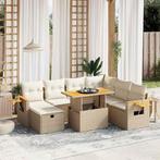vidaXL 8-delige Loungeset met kussens poly rattan beige, Verzenden, Nieuw, Rotan, Loungeset