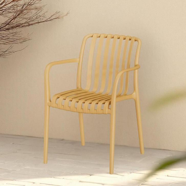 Max terrasstoel - mosterd geel, Huis en Inrichting, Stoelen, Nieuw, Ophalen of Verzenden