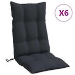 Stoelkussens Zwart - 6 st. Hoge Rug | Retourdeal | 35% Ko..., Ophalen of Verzenden, Nieuw