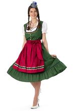 Traditionele Oktoberfest Dirndl Groen/Rood Kristin, Kleding | Dames, Carnavalskleding en Feestkleding, Ophalen of Verzenden, Nieuw