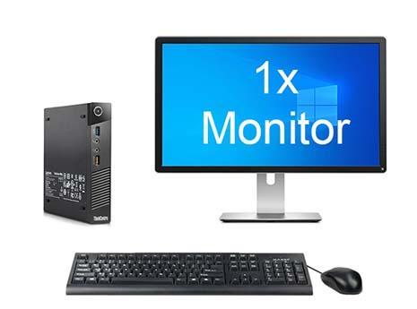 Lenovo ThinkCentre M93p Tiny i5 4e Gen incl. 1 Monitor + 2, Computers en Software, Desktop Pc's, 8 GB, Ophalen of Verzenden