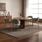 Eetkamerstoel Lipis set van 6 groen 77x53x56 cm [en.casa], Verzenden, Nieuw