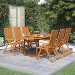 vidaXL 7-delige Tuinset massief acaciahout, Tuin en Terras, Verzenden, 6 zitplaatsen, Nieuw, Tuinset