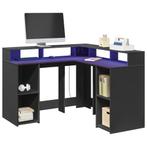 vidaXL Bureau met LED-verlichting 130x130x91 cm bewerkt hout, Verzenden, Nieuw