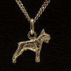 Gouden Schnauzer dwerg oren gecoupeerd ketting hanger - k..., Verzenden, Nieuw