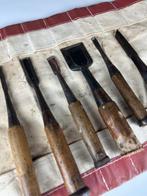 Beitelset van 6 stuks met koffer (Vintage Japans timmerwerk