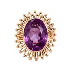 Roségouden ring met paarse saffier 14 krt, Ophalen of Verzenden, Nieuw