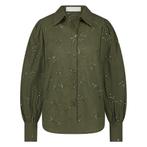 -50% Nukus  Nukus Fw240463 37 preston blouse burned olive  m, Kleding | Dames, Blouses en Tunieken, Verzenden, Nieuw, Groen