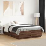 vidaXL Bedframe met LED-verlichting bruin eikenkleurig, Bruin, Verzenden, Nieuw, 190 cm of minder