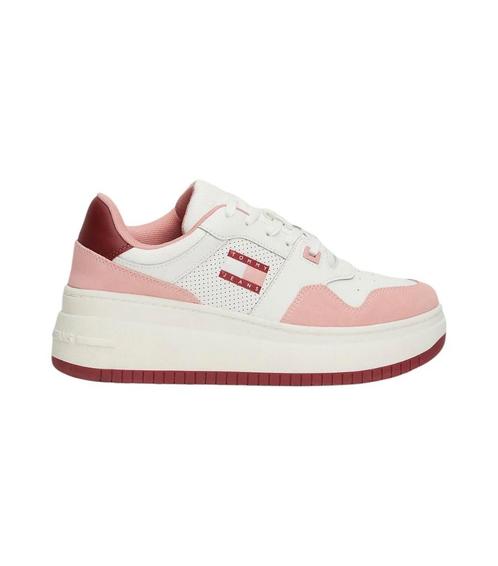 -12% Tommy Hilfiger  Tommy Hilfiger Retro leren basketbal sn, Kleding | Dames, Schoenen, Roze, Nieuw, Verzenden