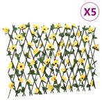 vidaXL Kunstplant klimop op latwerk 5 st uittrekbaar 180x60, Tuin en Terras, Verzenden, Nieuw, Kunststof, Minder dan 1 meter