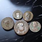 Romeinse Rijk. Lot of 5 Roman imperial bronze coins. (Zonder