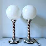 Buffet tafellamp (2) - Opaline glas - Grote 75cm Opaline Bal, Antiek en Kunst