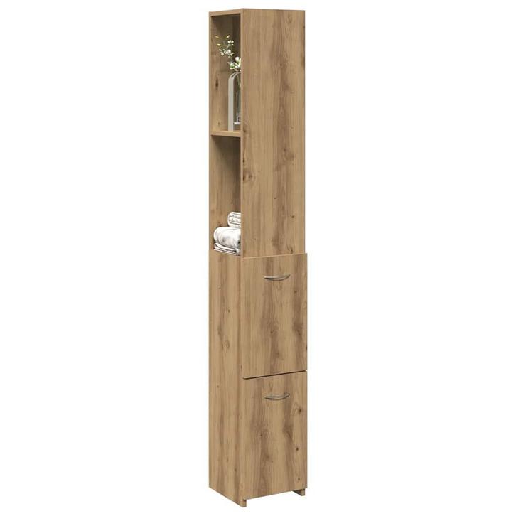 vidaXL Badkamerkast 25x25x170 cm bewerkt hout artisanaal, Huis en Inrichting, Badkamer | Badkamermeubels, Nieuw, Verzenden