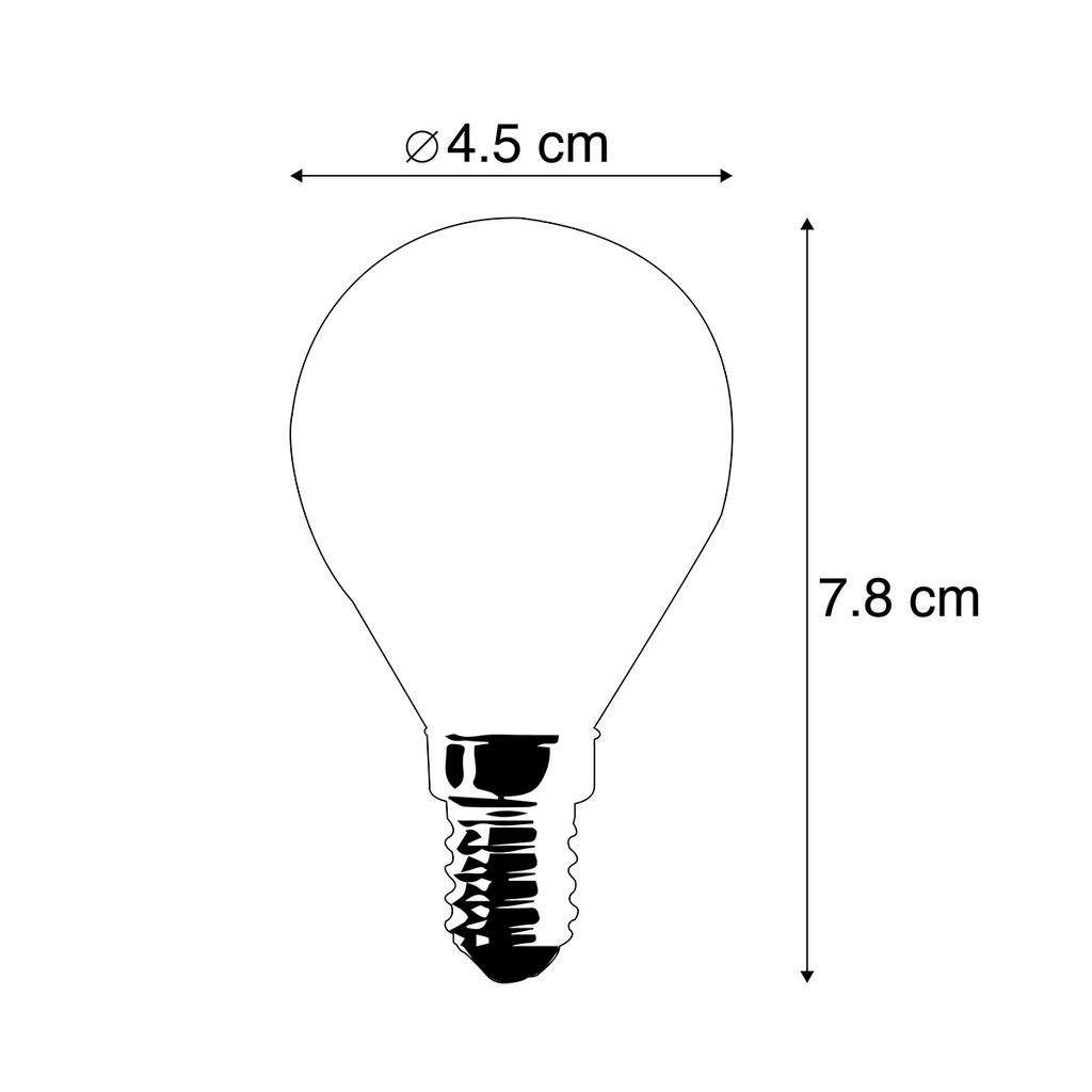 ≥ Set van 4 E14 dimbare LED lampen P45 goud 3,5W 330 lm 2100K