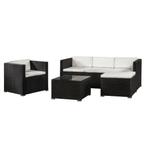Loungeset Punta Cana L - Polyrotan - Zwart - Beige, Verzenden, Nieuw