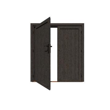 Nieuw! Woodacademy dubbele deur dicht - zwart