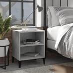 vidaXL Nachtkastje met metalen poten 40x30x50 cm betongrijs, Huis en Inrichting, Slaapkamer | Nachtkastjes, Minder dan 45 cm, Verzenden