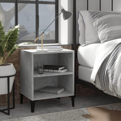 vidaXL Nachtkastje met metalen poten 40x30x50 cm betongrijs, Huis en Inrichting, Slaapkamer | Nachtkastjes, Nieuw, Minder dan 45 cm