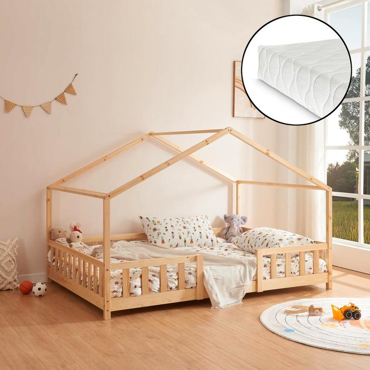 [en.casa] Kinderbed Treviolo met uitvalbeveiliging en matras, Kinderen en Baby's, Kinderkamer | Bedden, Verzenden