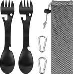 Outdoor Bestek - 5 in 1 - Set van 2 - RVS - Spork, Verzenden, Nieuw