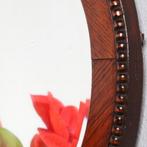 Ovaal met facet geslepen ca 1900 met parel rand No771851 Ho, Antiek en Kunst, Antiek | Spiegels, Ophalen of Verzenden