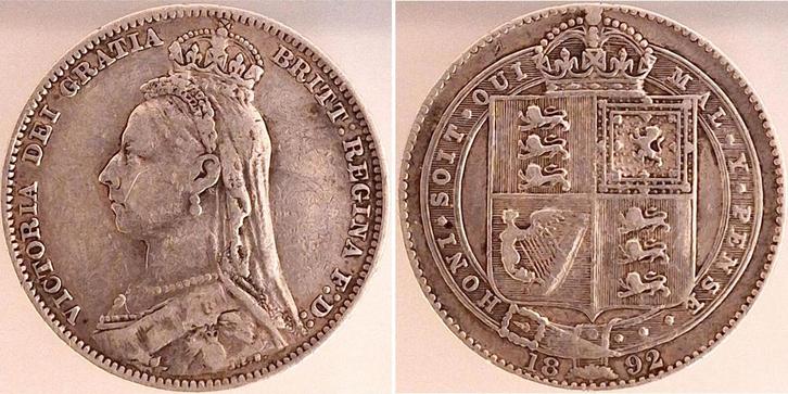 Großbrtitannien 1 Shilling Victoria 1892 Großbritannien,.., Postzegels en Munten, Munten | Europa | Niet-Euromunten, Verzenden
