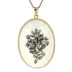 Gouden vintage hanger met agaat en diamant 14 kt/925, Ophalen of Verzenden, Nieuw