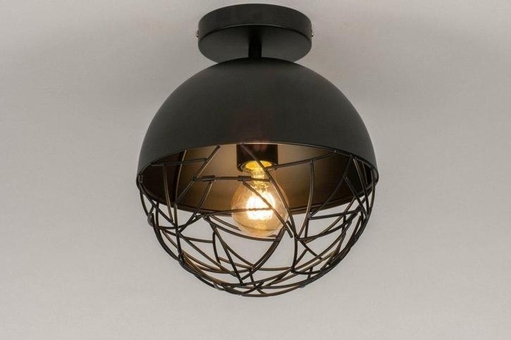 Rietveld Plafondlampen - Zwart - Metaal, Huis en Inrichting, Lampen | Plafondlampen, Verzenden