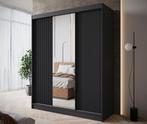 Kledingkast 180cm zwart Schuifdeuren - Met spiegel, 150 tot 200 cm, Nieuw, Modern, 50 tot 75 cm